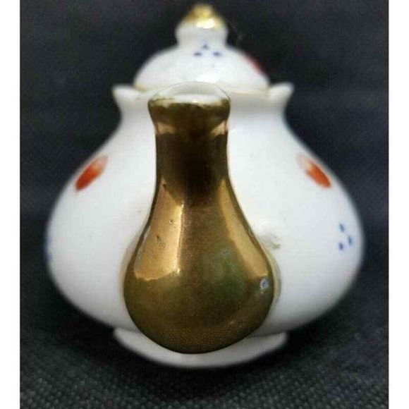 Vintage Occupied Japan Teapot Miniature Porcelain Tea Pot Oriental Design Paint - Picture 12 of 12